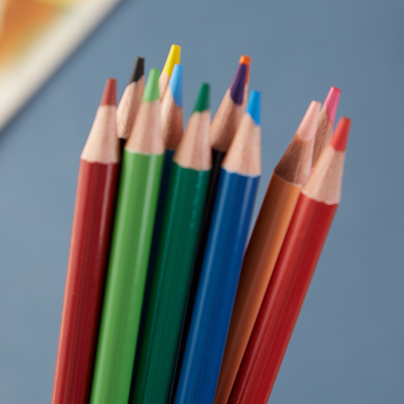 Boîte de plomb de couleur soluble dans l&#39;eau 12 couleurs pour étudiants, ensemble de plomb de couleur de peinture artistique, papeterie de brosse peinte à la main pour enfants