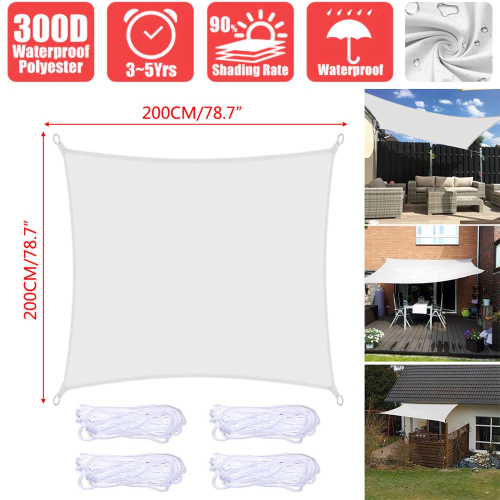 Toldo grande de 4x3m para exteriores, dosel para jardín, Patio, piscina, toldo de vela de sombra para acampar, tienda impermeable, refugio solar: 2mx2m