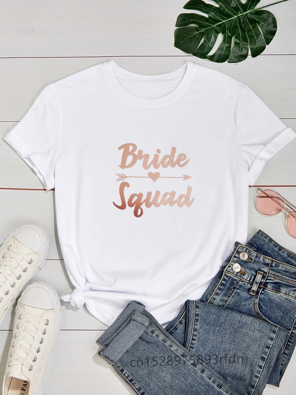 Team bride squad arrow polterabend kvinder t-shirts pige de la mariee evfj toppe t-shirt lady birde to be tøj
