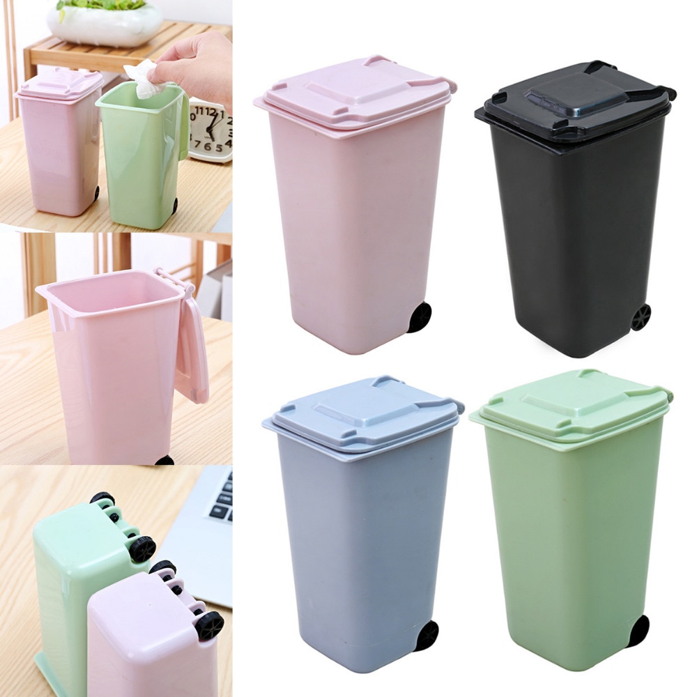 Mini papelera pequeña de escritorio, cesta de basura, mesa, hogar, bote de basura Oficina, contenedor de almacenamiento de limpieza para limpieza del hogar