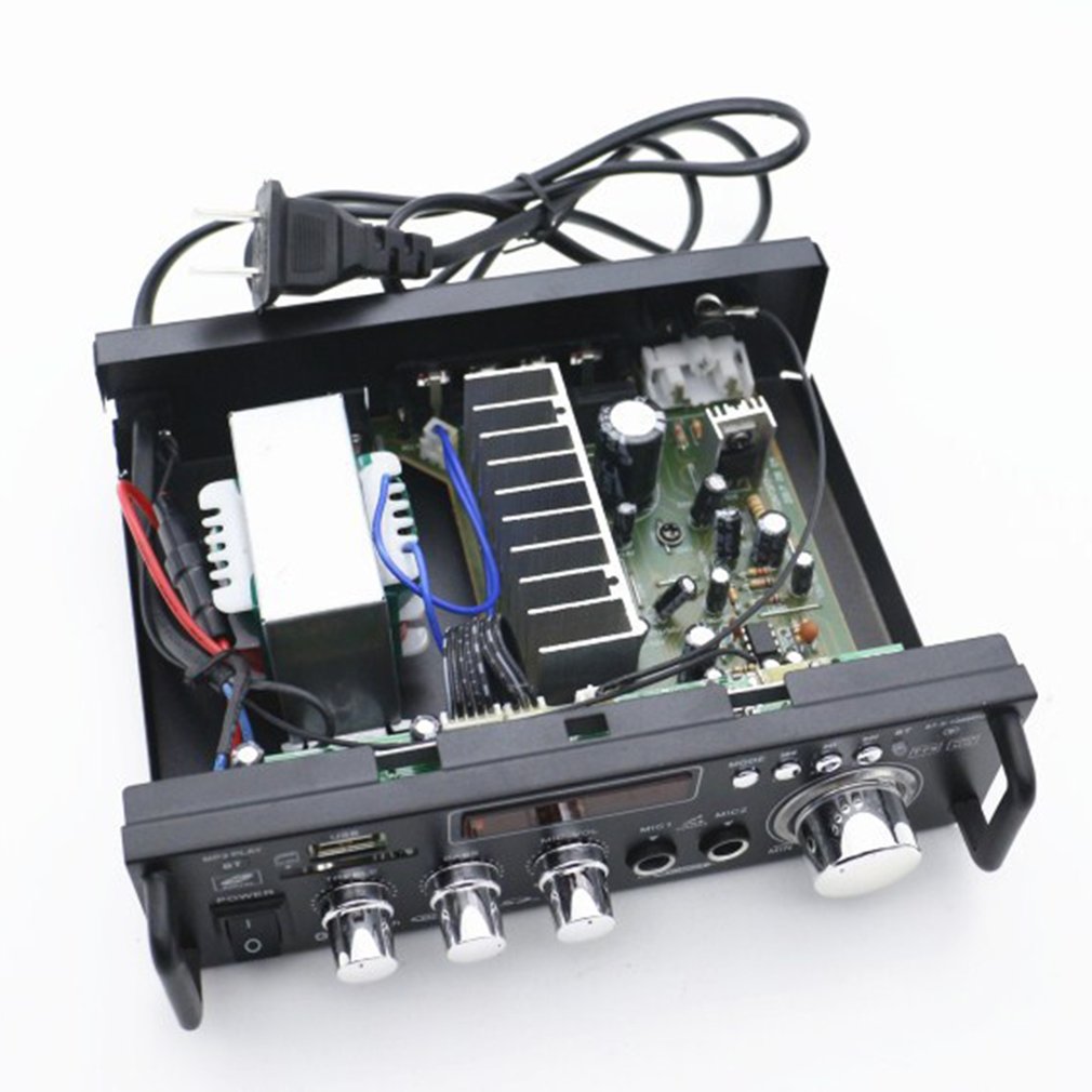 HiFi Stereo Amplifier Digital Audio Power Amplifier Iron Clip Signal Input Two Microphone Input Slots Low Distortion