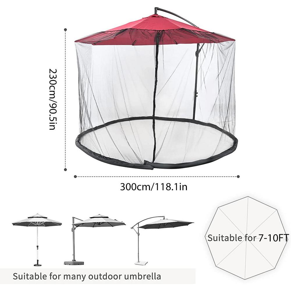 Paraplu Klamboe Voor Buiten Tuin Patio Parasols Luifel Tent Klamboe Verstelbaar Touw Polyester Zonnescherm Net: WIT