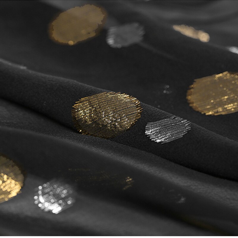 Goud Zilver Dots Moerbei Zijde Georgette Stof