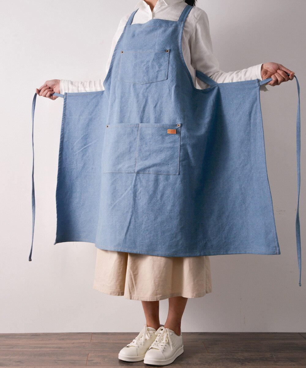 Huishoudelijke Keuken Moeder & Dochter Schort, Kinderen Katoen Linnen Schilderij Jeans Schort, bib 2 Zakken Koken Bakken Kids Schort