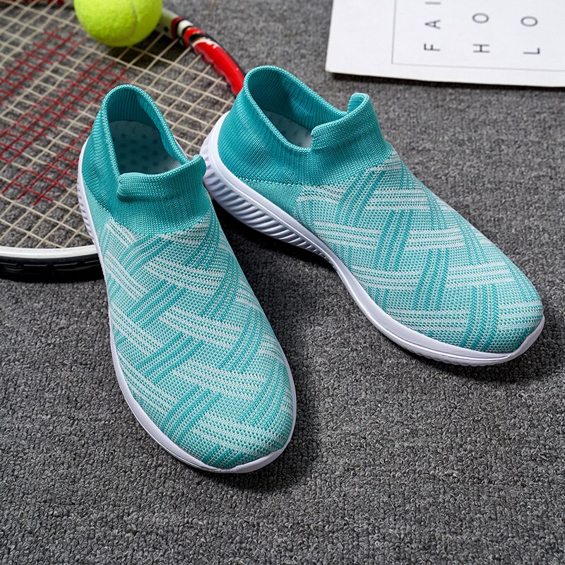 Women Stretch for Casual Shoes Mesh Flat Walking Shoes Sneakers Weaving Socks Sneakers Casual Student Breathable Female