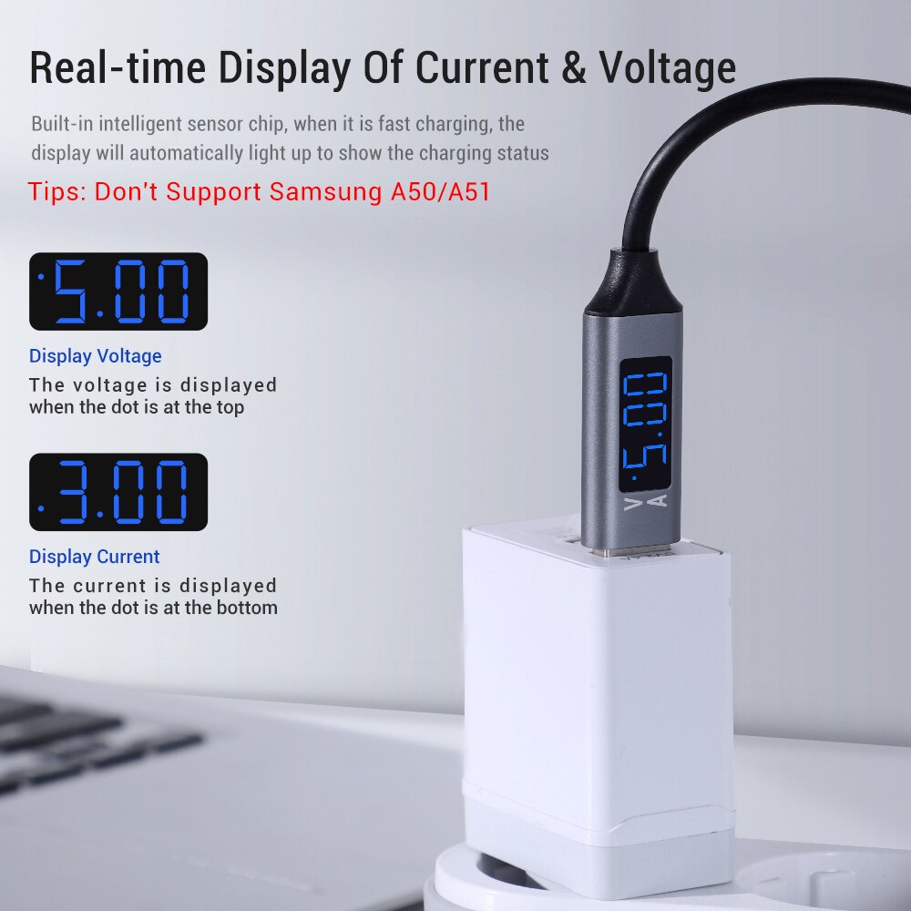 Topk D-Line2 Usb Type C Kabel, spanning En Stroom Display Type-C Snelle Opladen Data Sync USB-C Kabel Voor Samsung Xiaomi Huawei