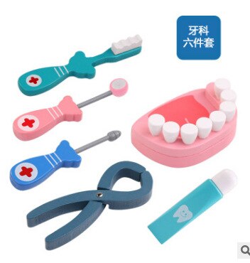 Juego de juguetes de médico para niños, herramienta de inyección para enfermeras, caja de medicina modelo de madera, casa de juegos para bebés (accesorios)
