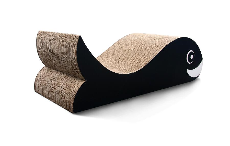 Medium Fish Shape Cat Scratcher Lounge Bed Fat Cat Bed Cardboard Paper Cat Toy Scratching Pad