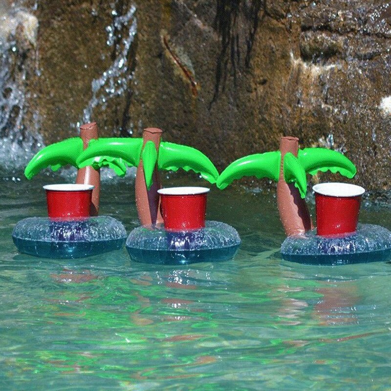 Inflatable Cup Holder Table Bar Tray Bar Coasters Swimming Pool Float Cup Drink Beer Holder Summer Swimming Party Accessories