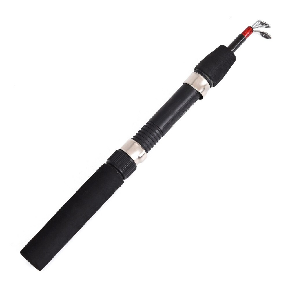 Mini Telescopic Ice Fishing Rod Sea Fishing Rod Fishing Pole River Shrimp Carbon Fiber Fishing Rod Tackle Portable: black