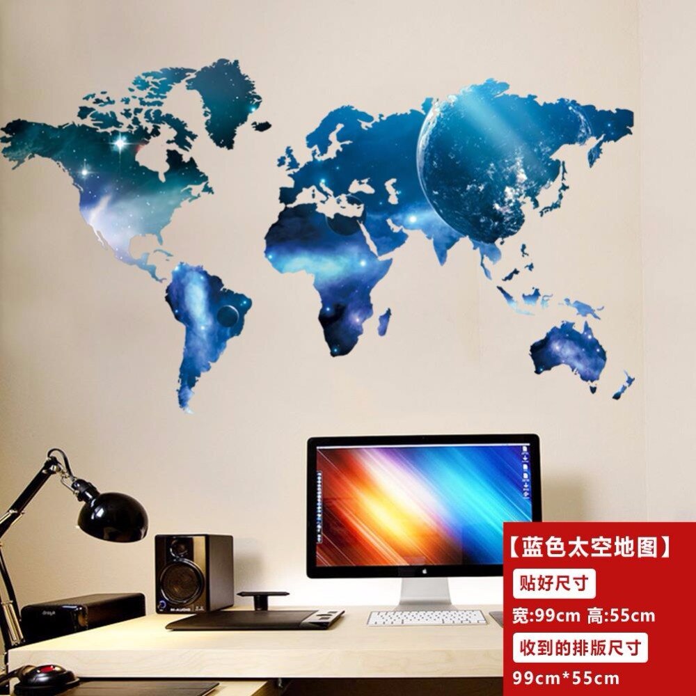 Big Global Planet World Map wall sticker Art Decal Map Oil Paintings 1470 Home Room office Decoration