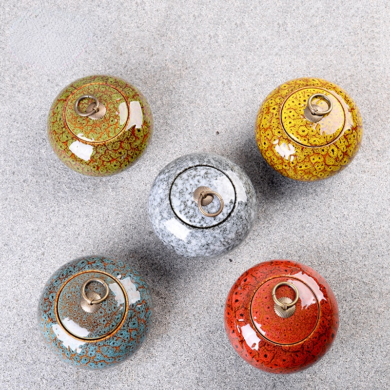 Keramik Tee Caddie Versiegelt Glas mit Deckel Schreibtisch Lager Organisation Chinesischen retro Dosen Keramik Küche Kanister Tee Veranstalter