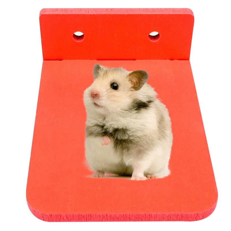 Plataforma de juegos de hámster de plástico, juguete para hacer ejercicio, soporte de madera para loros, suministros para mascotas pequeñas, 1 unidad: Red