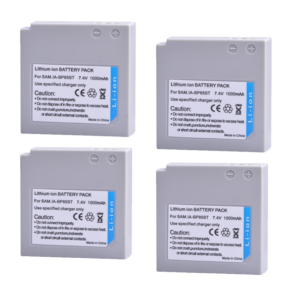 IA-BP85ST Battery / Charger for Samsung SC-HMX10 HMX10A HMX10C HMX10P HMX20 HMX20C MX10 MX10A MX10P MX10R SC-MX20 SC-MX20B: 4x Batteries