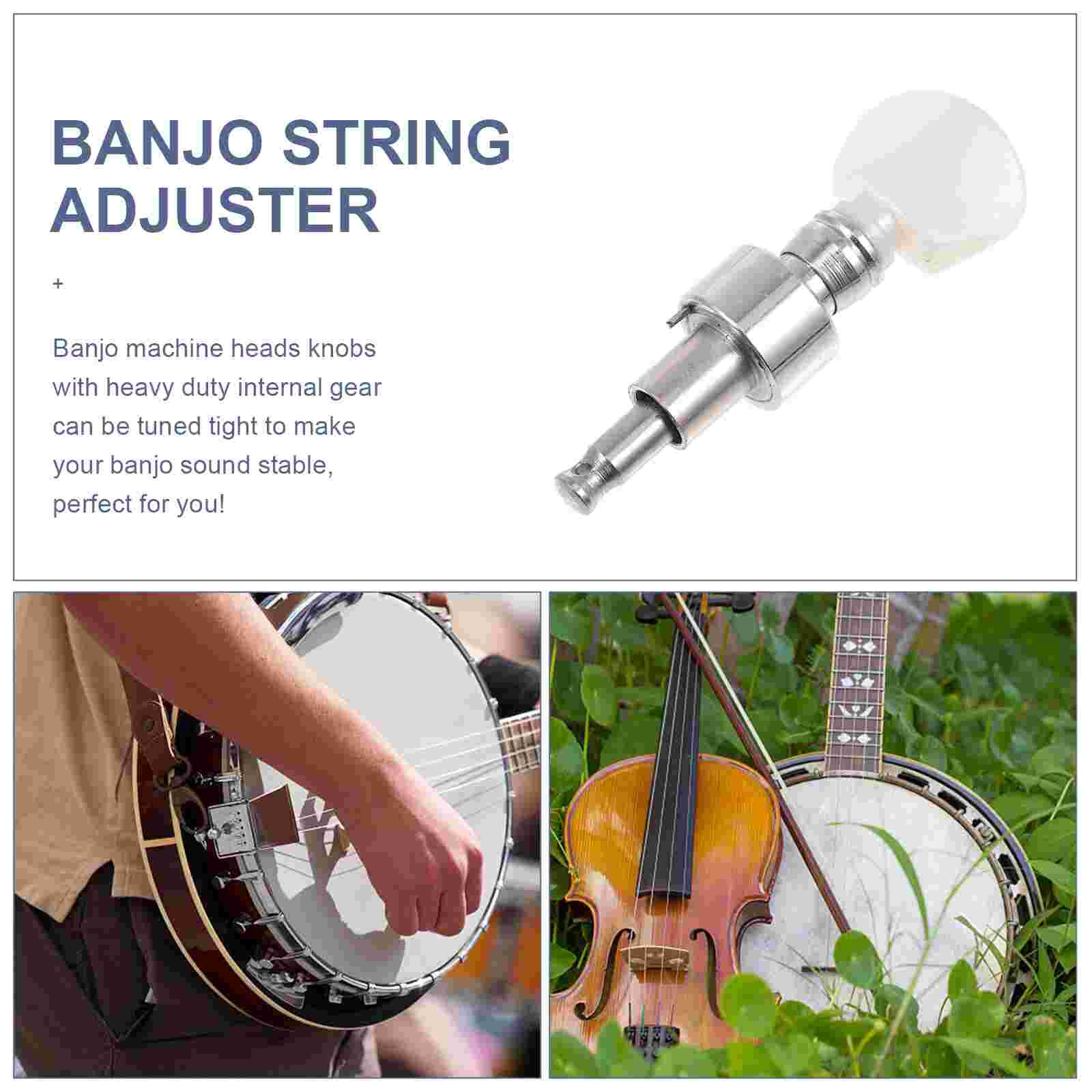 1 Pc Alloy Banjo Tuning Button Locking Tuner Lock String Sealed Tuning Key Peg (White)