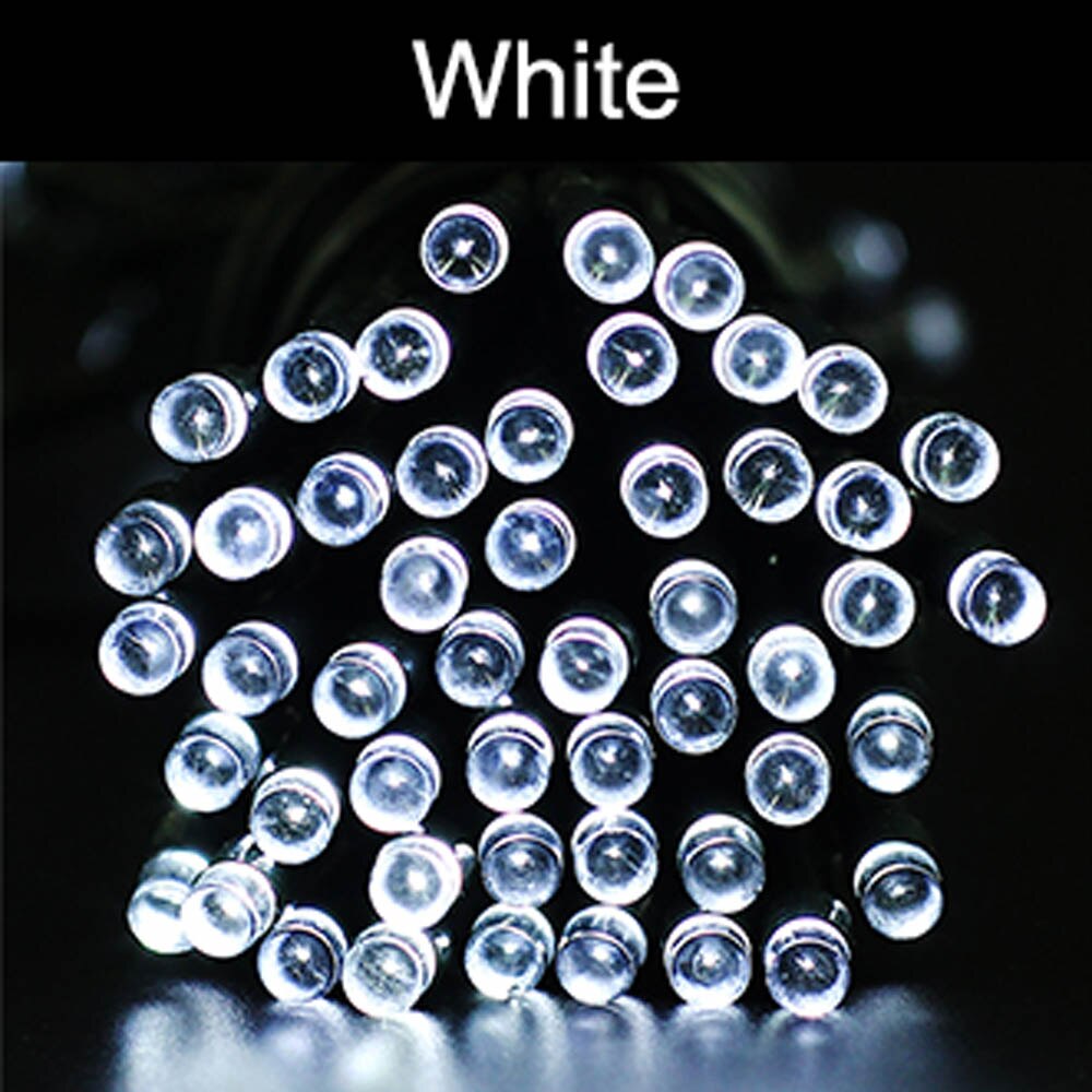 50/100/200 LED String Lights Outdoor Christmas Solar String Fairy Lights For Party Street Garlands Solar Chrismas Light: White / 12M 100Leds