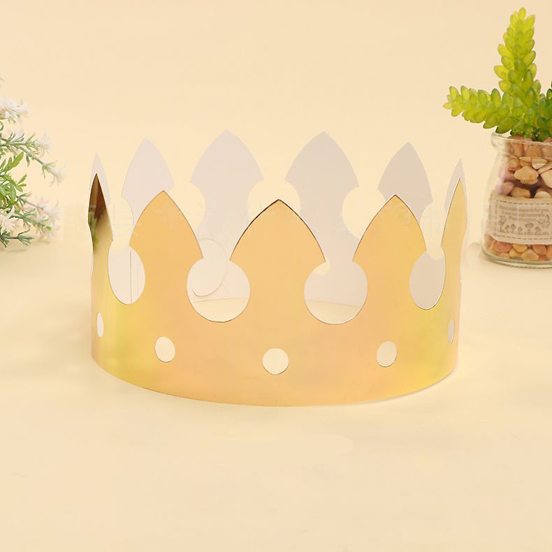 30 Stks/set Goud Zilver Verjaardagsfeestje Hoeden Papier Crown Kids Verjaardagsfeestje Supplies Partij Kroon Hoed Cap Viering Bruiloft Decor: M17