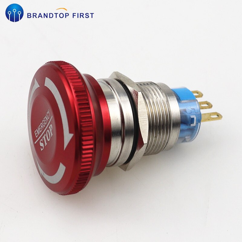16mm 19mm 22mm Emergency STOP Push Button Switch 1NO1NC 2NO2NC Waterproof Stainless Steel Mushroom