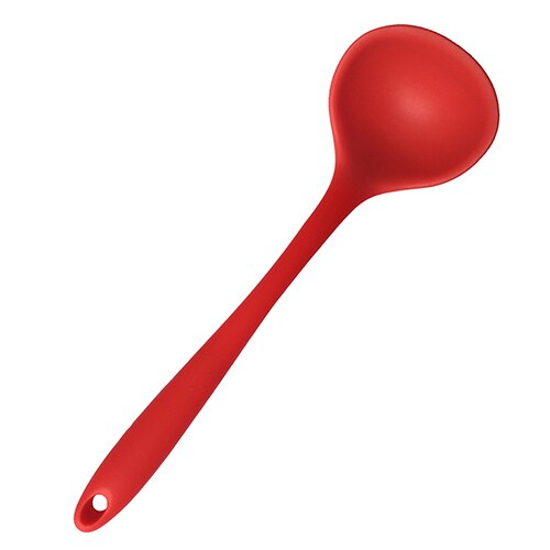 Utensilios de cocina de silicona, juego de cuchara, espátula, batidor de huevos, utensilios de nailon resistentes al calor, 1 ud.: Spoon