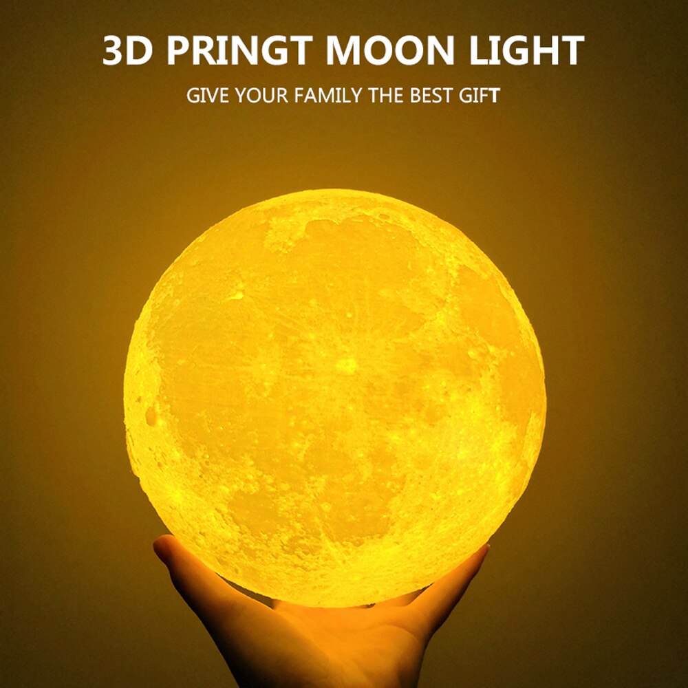 Maan Lamp Kinderen Speelgoed Glow In The Dark Lamp Verlichting 15 Kleuren Veranderen Afstandsbediening Led Maan Licht 3D Print oplaadbare Nachtlampje
