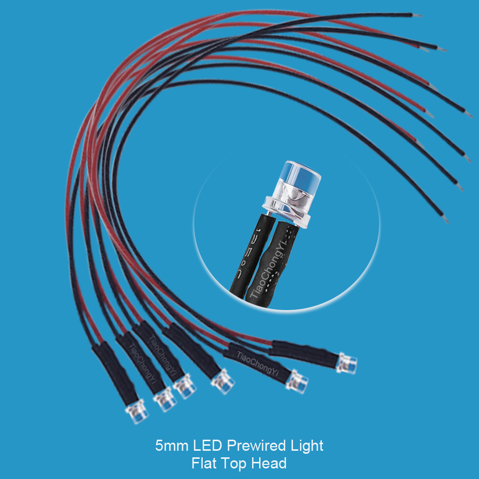 10pcs 3mm 5mm Flat LED DC 5V-12V Pre-Wired Water C... – Grandado