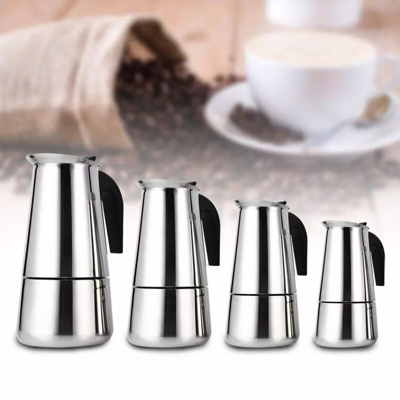 Steel Mocha Coffee Pot Mocha Coffee Maker Espresso &amp; Latte Cooker Coffee Maker Percolator Drink Tool Cafetiere Latte Cooker