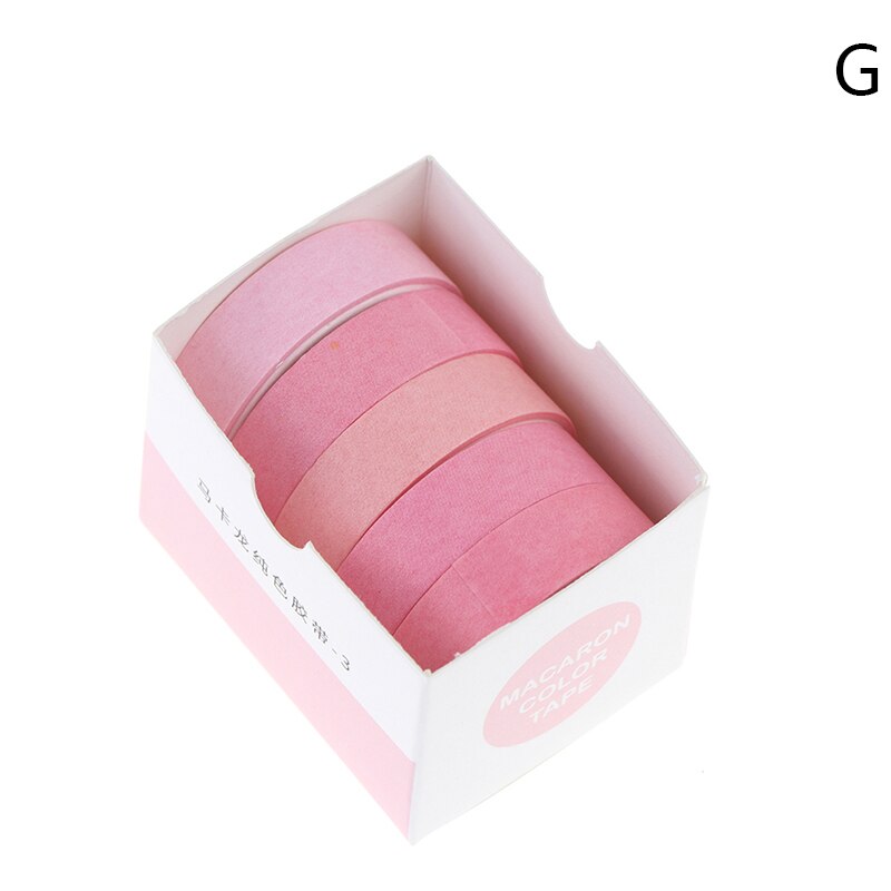 5Rolls/box Solid Color Tape Set Decorative Tape Cute Scrapbooking Adhesive Tape: G