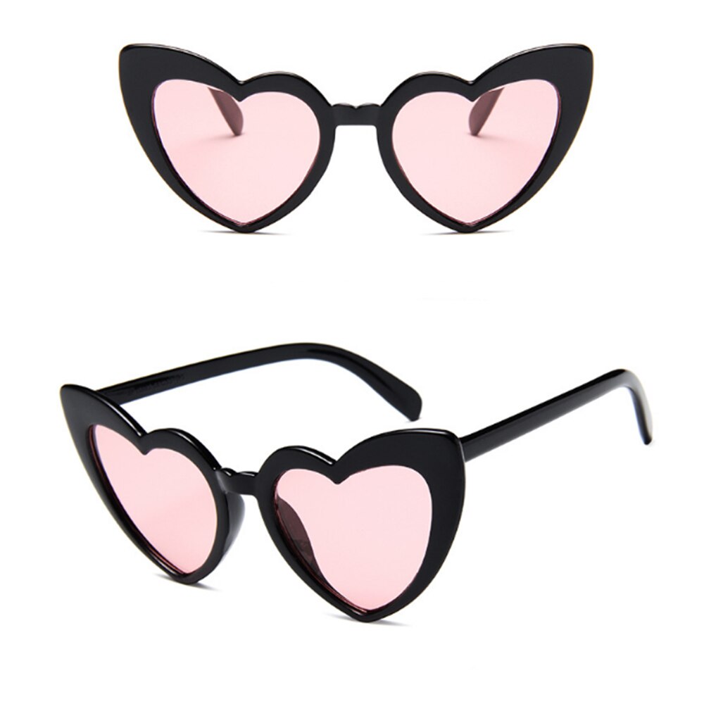Hjerte solbriller kvinder mærke cat eye solbriller retro kærlighed hjerteformede briller solbriller  uv400 rejsetilbehør: Lyserød