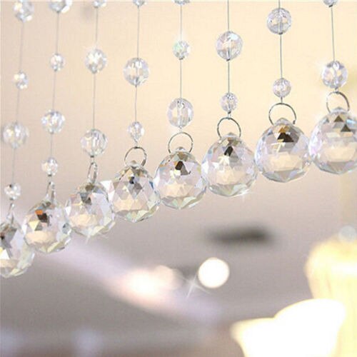 1Pcs Modern Glass String Curtain Room Divider Crystal Beads Door Window Panel Wedding Home Decor
