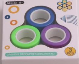 Magnetic Rings Anti-stress toy ring Stress Relief Ring toy For Autism ADHD Anxiety stress Relief Focus fidget finger ring: GREEN B PUR