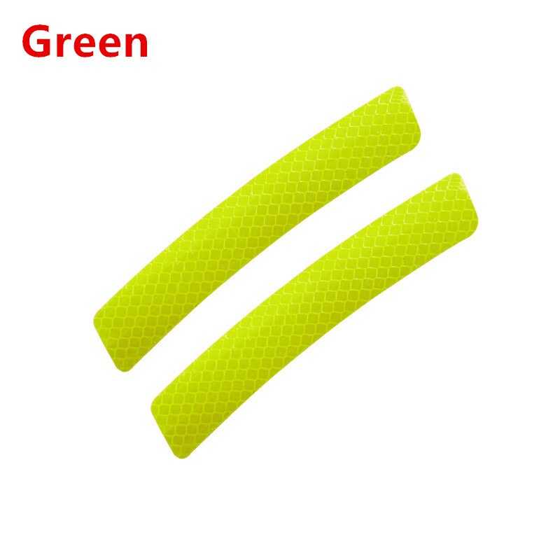 10pcs Car Reflective Sticker Styling Decal Reflector Tape Warning Wheel Rim Eyebrow Warning Light Stickers Safety styling: 10pcs Green