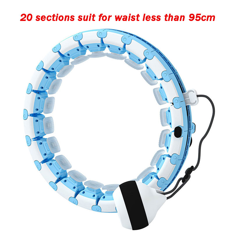 Aro destacável para massagem, equipamento de ginástica para treino em casa, perda de peso, esportivo, exercício abdominal fino: 20 sections blue