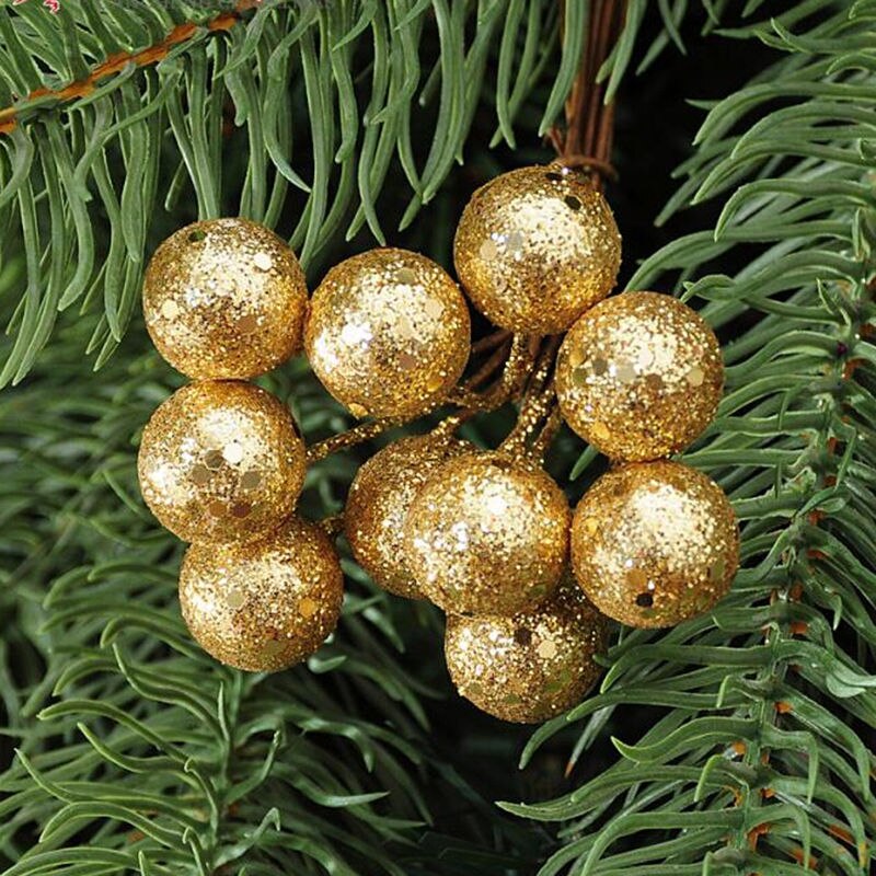 10 st / parti röd sliver guld julgran hängande kulor frukt boll hängande bollar fest jul dekoration leveranser
