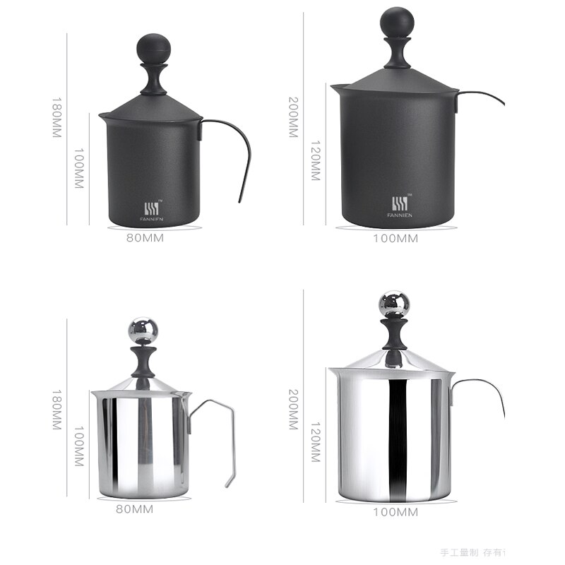 500/800ML Manual Milk Frother Stainless Steel Cappuccino Milk Creamer Milk Foam Mesh Coffee Foamer Creamer Kitchen Applicance