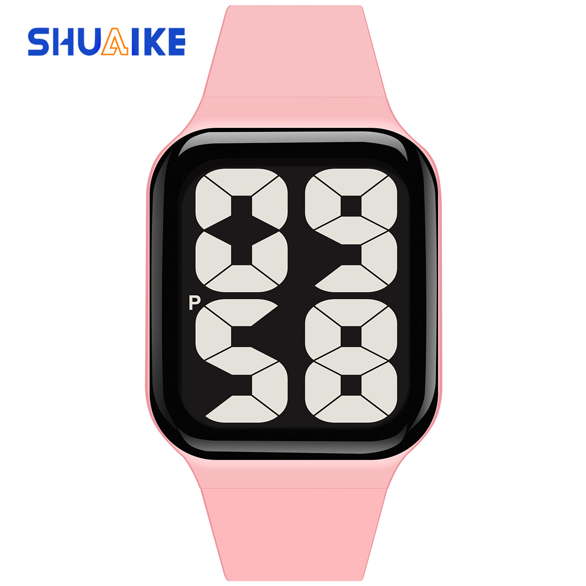 SHUAIKE 1089 Men's and Women's Simple Digital Sports Watch Large Digital Dial LED Digital Display Waterproof Watch: Coffee