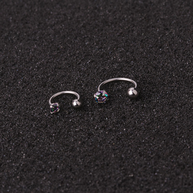 Arete de acero inoxidable con forma de hélice para la nariz, pendiente de 20G, 6-10mm, para Piercing de oreja, para el lóbulo, Tragus, cartílago, 2 unidades: Negro / Color dorado