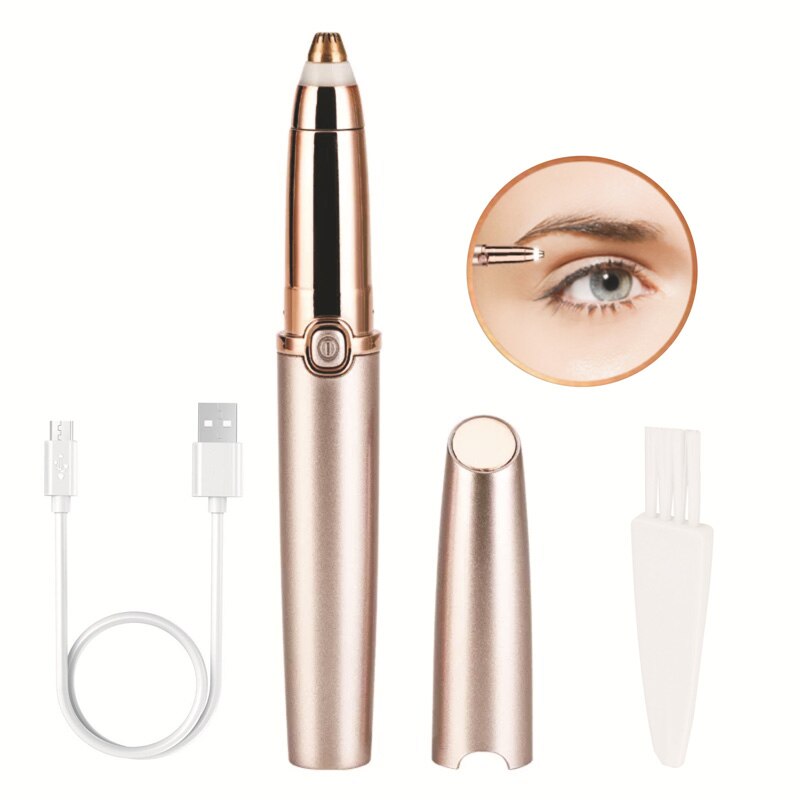 USB Rechargable Protable Mini Electric Eyebrow Trimmer Lip Face Facial Hair Razor Epilator Pen Hair Remover Eyebrow Shaver