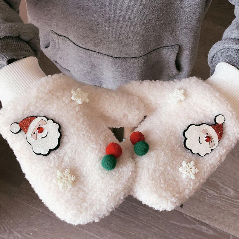 Wecute Christmas Snowflake Kids Warm Gloves for Boy Girl Winnter Versatile Kids Baby Gloves Christmas for Kids