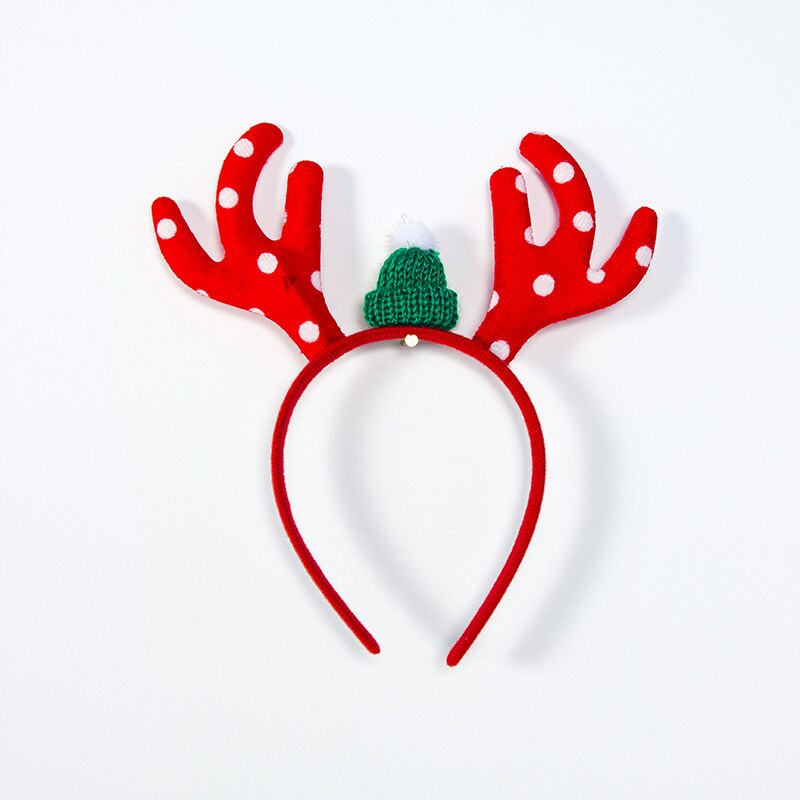 Tecknad 1pc jul hår slips vuxen barn julgran cosplay djur horn pannband pannklämma tillbehör tiara de cabelo: Rödfläckiga horn