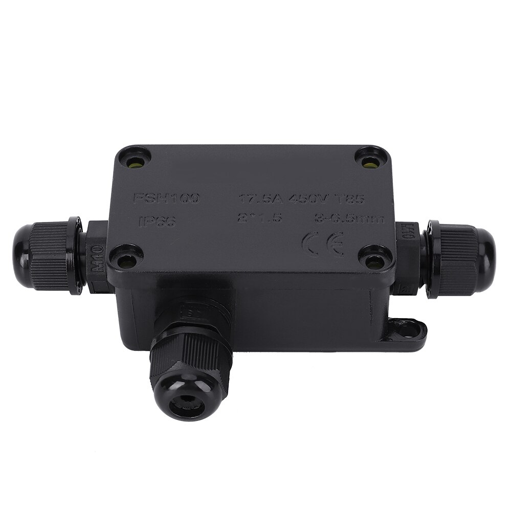 IP66 Ich bin Freien Wasserdichte Kabel Anschluss Terminal Kreuzung Kasten Mini 1 in 2 aus 3-6,5mm Kabel Verteilung Kasten schwarz