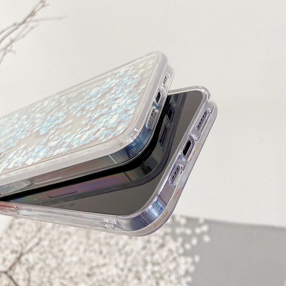 Dynamic Bling Rhinestone Liquid Phone Case For iPhone 11 12 Pro Max XS Max XR X 7 8 SE Protection Clear Hard Back Cover