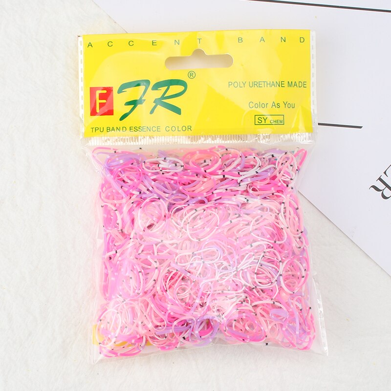 1000 Pcs 1Cm Schattig Meisje Kleurrijke Wegwerp Elasticiteit Rubberen Band Haar Band Paardenstaart Hoofd Touw Haar Ring Kind Haar accessoires: Style-6