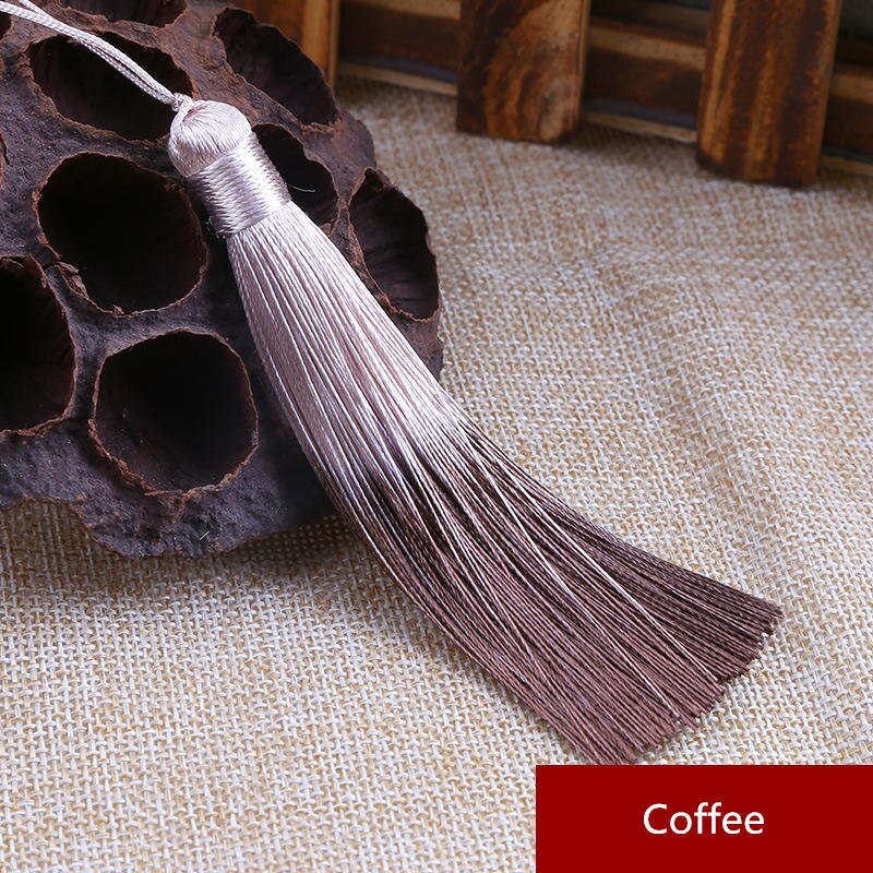 5 stks Geleidelijke Kleine Kwastje DIY Hanger Sieraden Gordijn Kleding Decoratieve Accessoires Auto sleutel Tas Hanger Craft Kwasten: Coffee