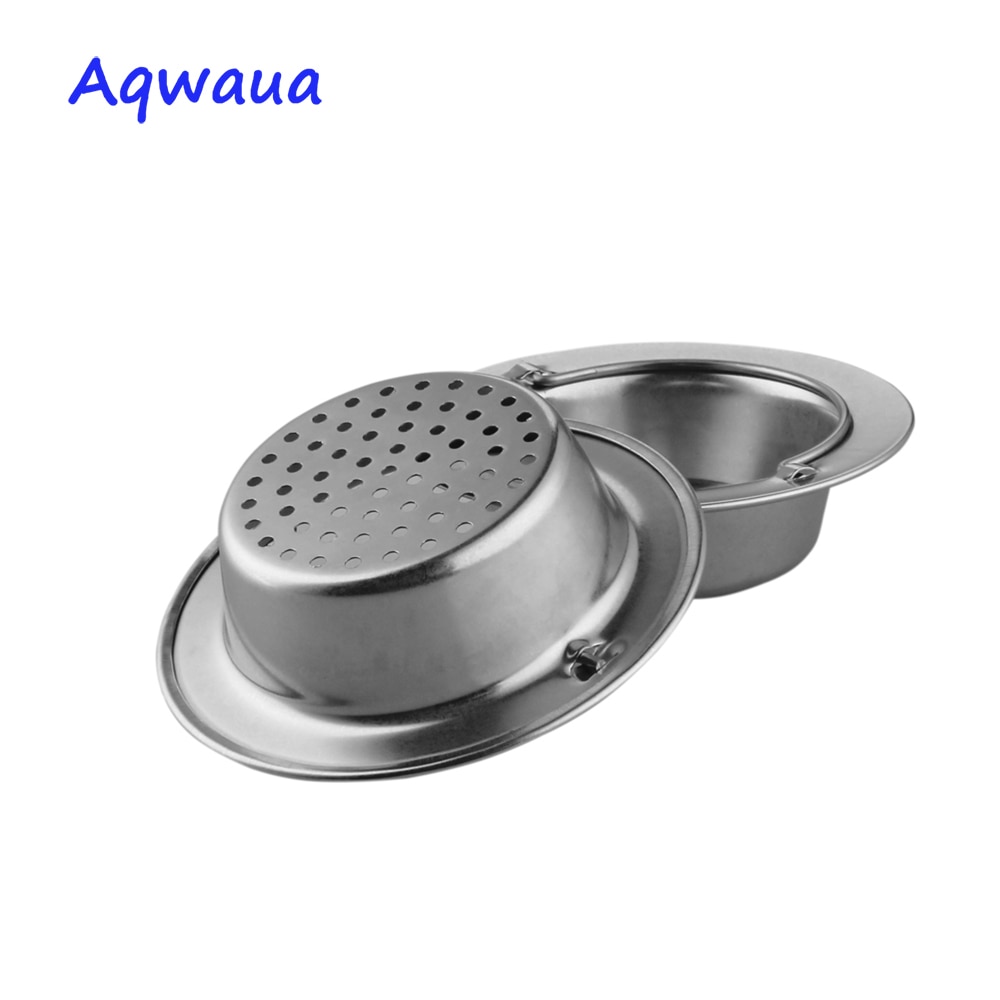 Aqwaua Waschbecken Sieb Edelstahl Küche Abtropffläche Zubehör für Waschbecken Mit Griff Abfall Stopper Filter Sieb