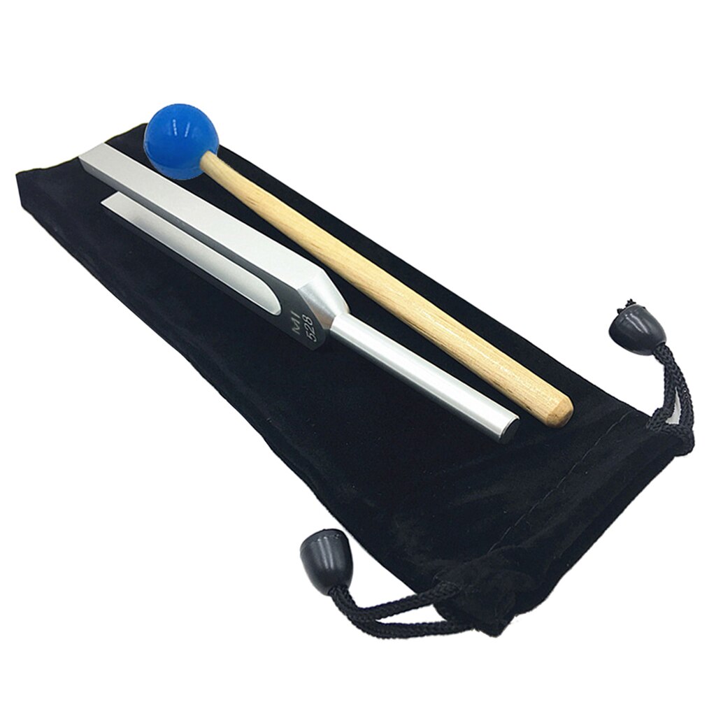 Aluminum Alloy 528Hz Tuning Fork w/ Mallet for Meditation Prayer Yoga Silver