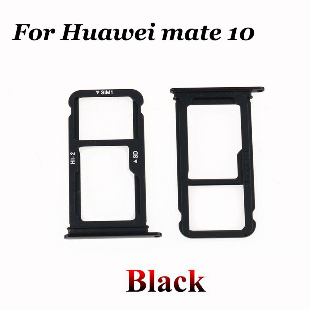 YuXi For Huawei mate10 SIM tray Card Reader Holder Slot Connector Repair Parts for huawei mate 10 Pro mate 10Pro: Mate 10 -Black