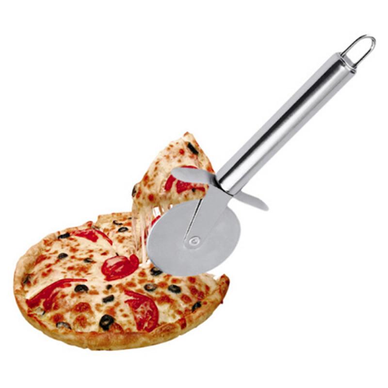 1 pc pizzaskærer i rustfri stål sakse kage brød tærter rund kniv udskærer pizza værktøj pizza hjul kogeværktøj