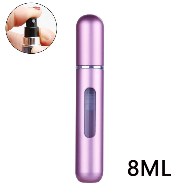 8/5 ml Parfümzerstäuber, tragbarer Flüssigkeitsbehälter für Kosmetika, Reisen, Mini-Aluminium-Spray, Alkohol, leere nachfüllbare Flasche: Dunkelgrau