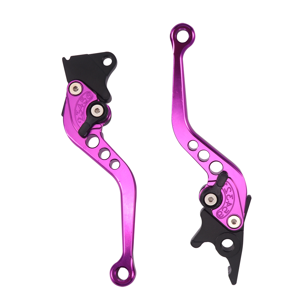 2 Stuks Legering Motorfiets Remhendel Kleurrijke Motorfiets Koppeling Remhendel Handvat Fit Voor Motor Modificatie: Purple