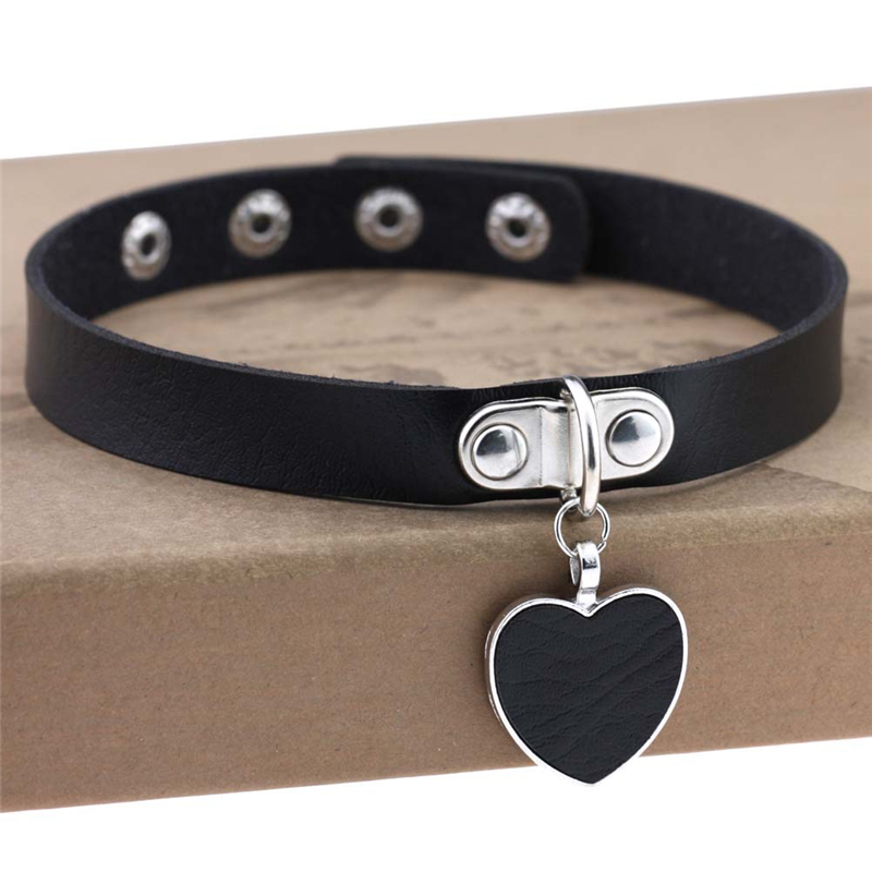 Heart Pendant PU Leather Choker Necklace Girls Punk Statement Jewelry Wedding Party Jewelry Accessories: 6
